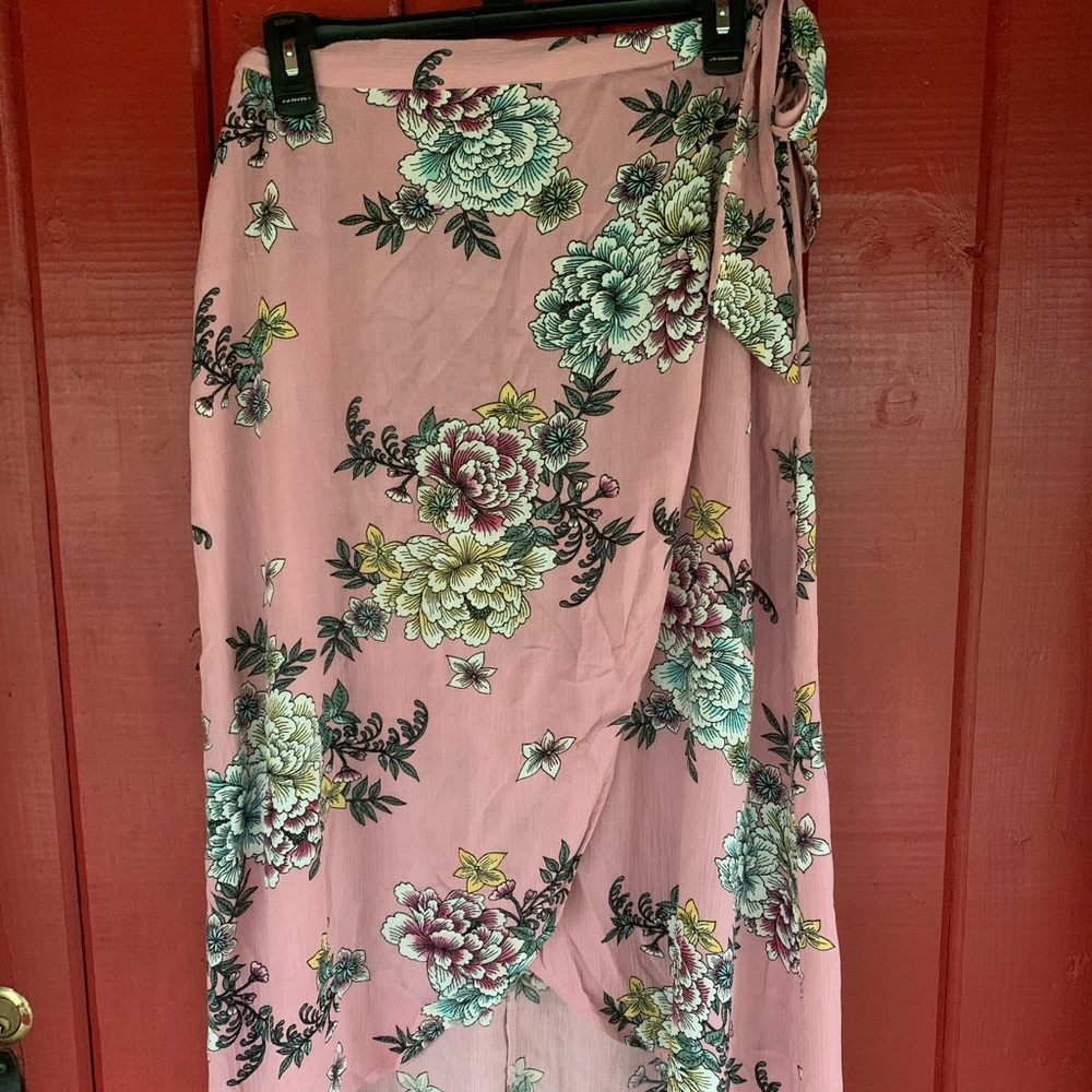Floral Wrap-Around Midi Skirt